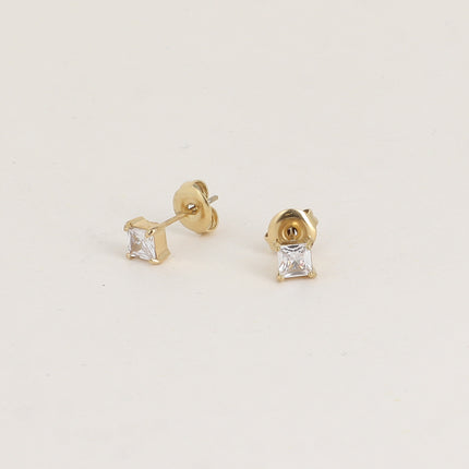 Boucles puces - cristal carré 4mm