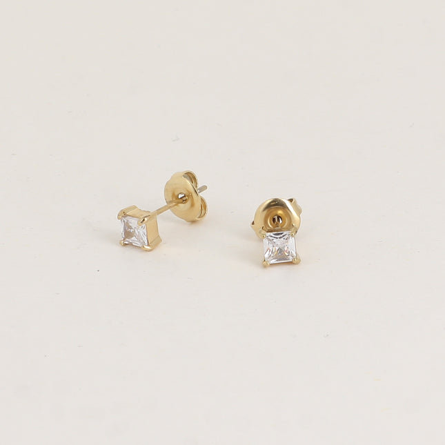 Boucles puces - cristal carré 4mm
