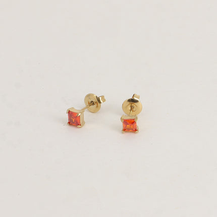 Boucles puces - cristal carré 4mm