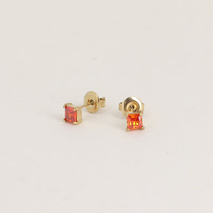 Boucles puces - cristal carré 4mm