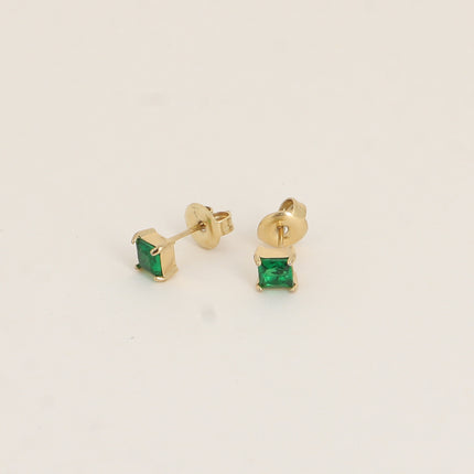 Boucles puces - cristal carré 4mm