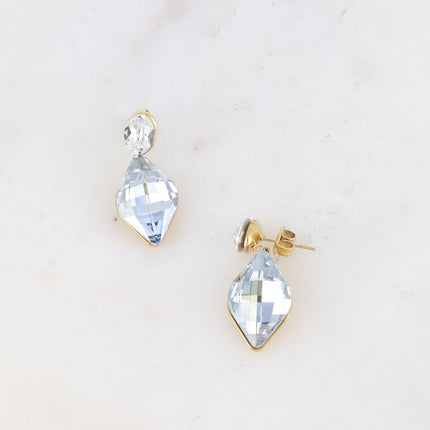 Boucles puces - cristaux Swarovski® ovale et losange