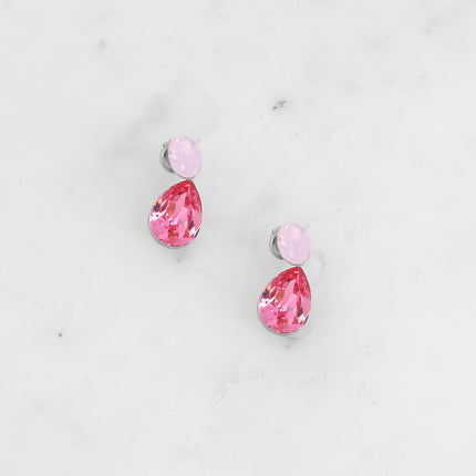 Boucles puces - cristaux Swarovski® ovale et goutte