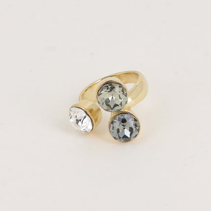 Bague Saïla - 3 cristaux Swarovski® SS39 / pierre naturelle