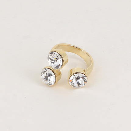 Bague Saïla - 3 cristaux Swarovski® SS39 / pierre naturelle