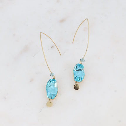 Boucles pendantes - ornées de cristaux de Swarovski® (18x9,5mm) et pampille ronde