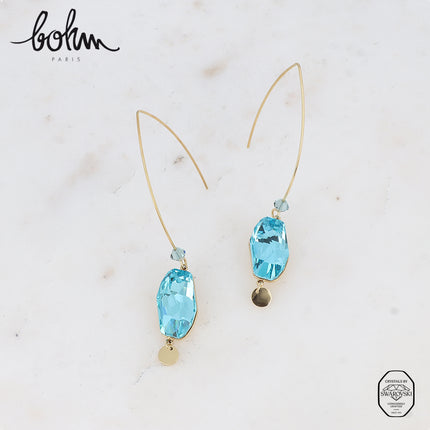 Boucles pendantes - ornées de cristaux de Swarovski® (18x9,5mm) et pampille ronde