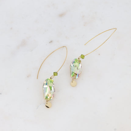 Boucles pendantes - ornées de cristaux de Swarovski® (18x9,5mm) et pampille ronde