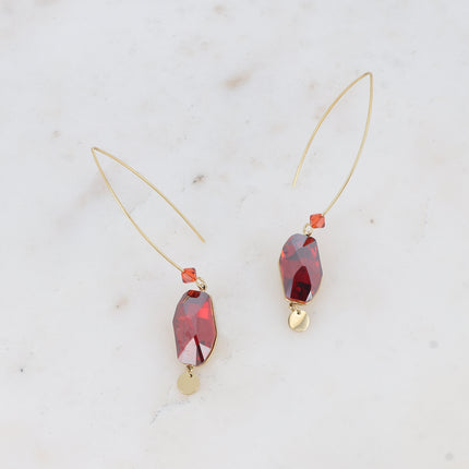 Boucles pendantes - ornées de cristaux de Swarovski® (18x9,5mm) et pampille ronde