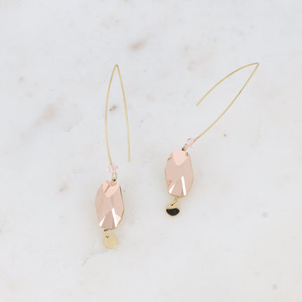 Boucles pendantes - ornées de cristaux de Swarovski® (18x9,5mm) et pampille ronde