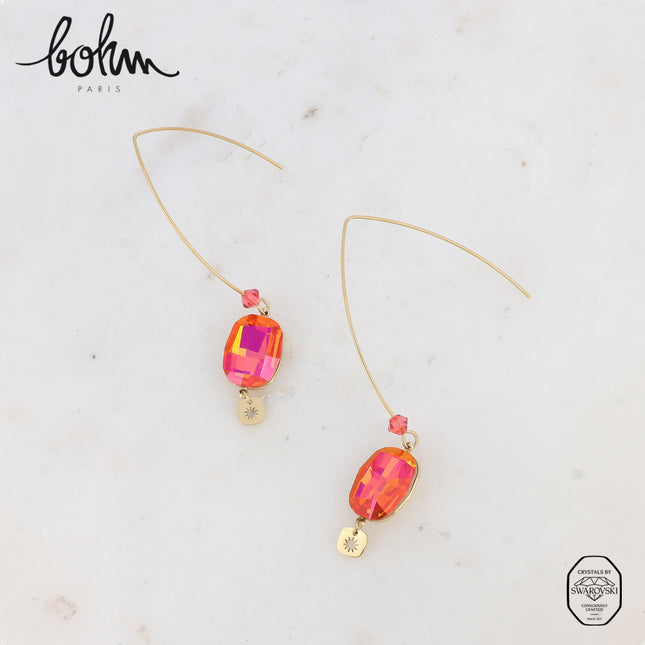 Boucles pendantes - ornées de cristaux de Swarovski® 10 x 14 mm