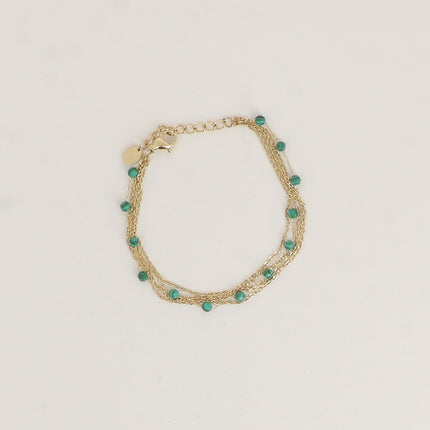 Bracelet 5 rangs - pierres naturelles