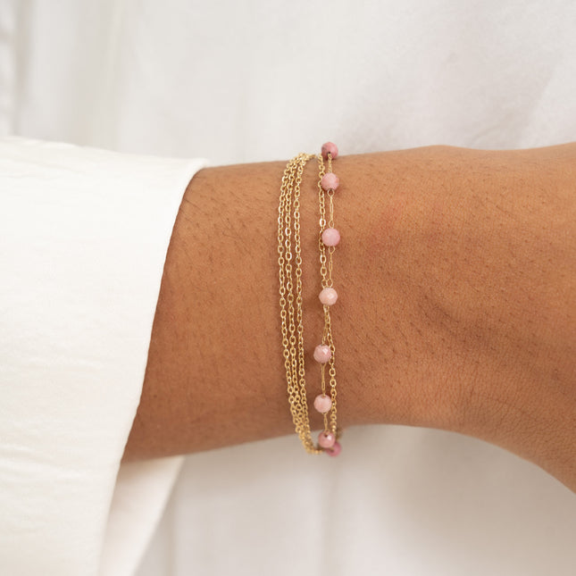 5-row bracelet - natural stones