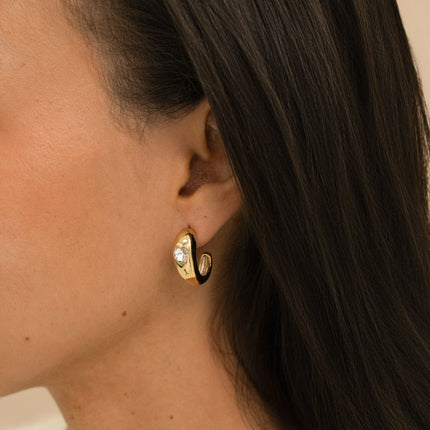 Creole earrings - crystal heart