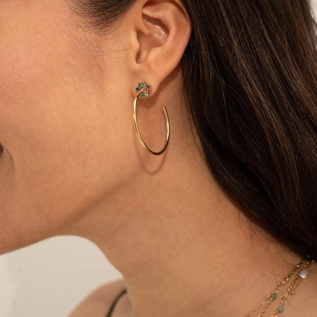 Capucia Creole earrings - clover with zirconium oxides