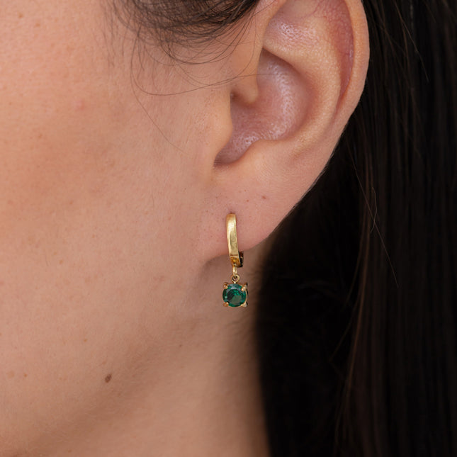Creole earrings - round crystal