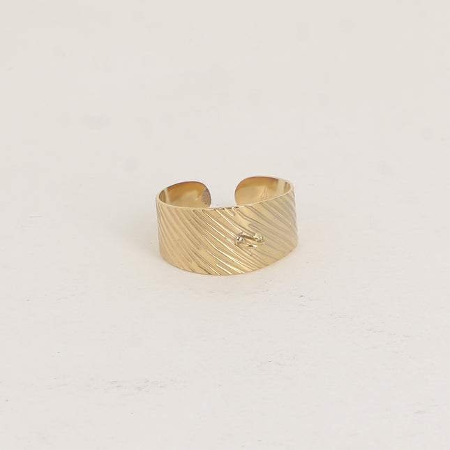 Bague - anneau facetté effet zébré