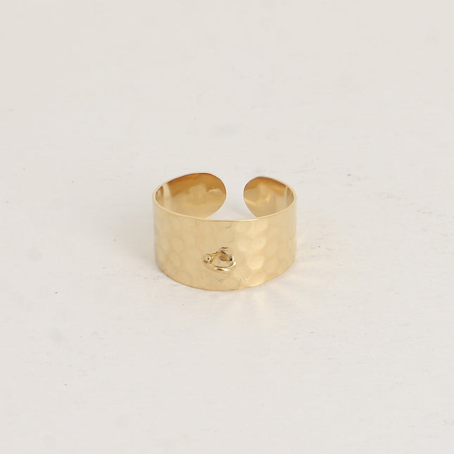 Bague - anneau facetté effet martelé