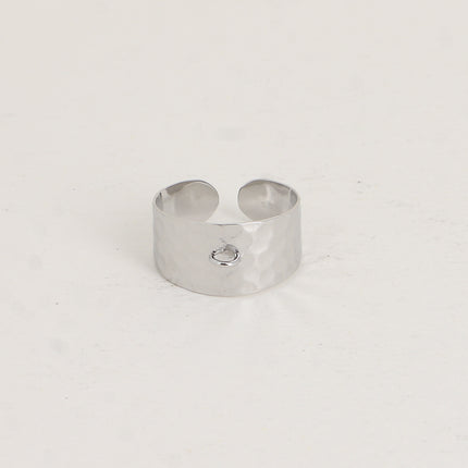 Bague - anneau facetté effet martelé