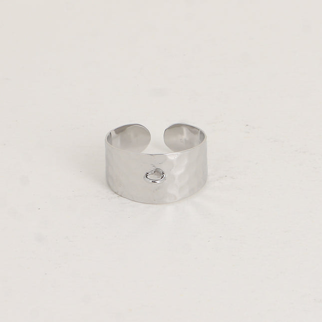 Bague - anneau facetté effet martelé