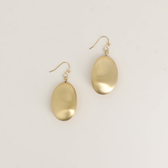 Boucles à crochet - pièce ovale bombée effet brossé
