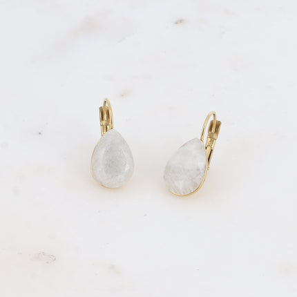 Boucles dormeuses Bertille - goutte et pierres naturelles