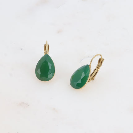 Boucles dormeuses Bertille - goutte et pierres naturelles