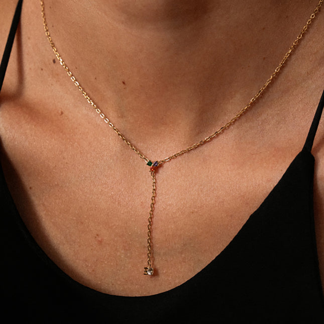 Collier Y Noma - petit pendentif avec oxydes de zirconium