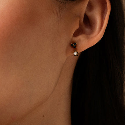 Boucles puces Norya - petit pendentif avec oxydes de zirconium
