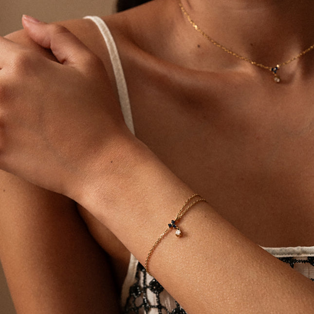 Bracelet Norya - petit pendentif avec oxydes de zirconium