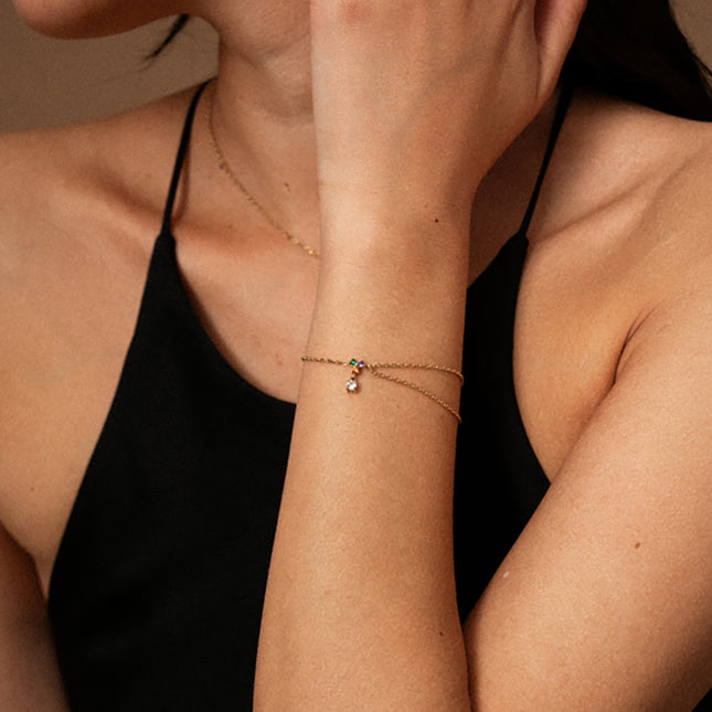 Bracelet Norya - petit pendentif avec oxydes de zirconium
