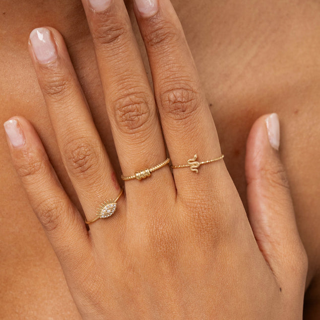 Set of 3 rings - snake, 3 balls and eye