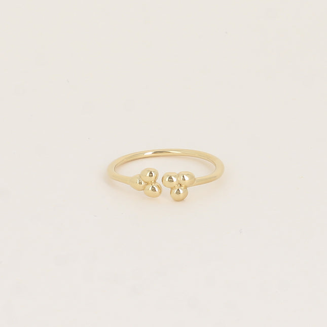 Bague fine et ouverte - 3 grains