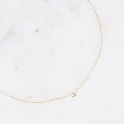 Necklace - choker with small cubic zirconia