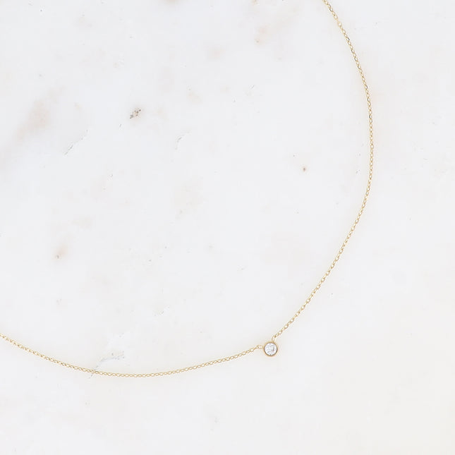 Necklace - choker with small cubic zirconia