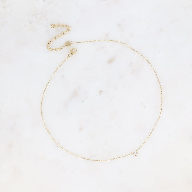 Necklace - choker with small cubic zirconia