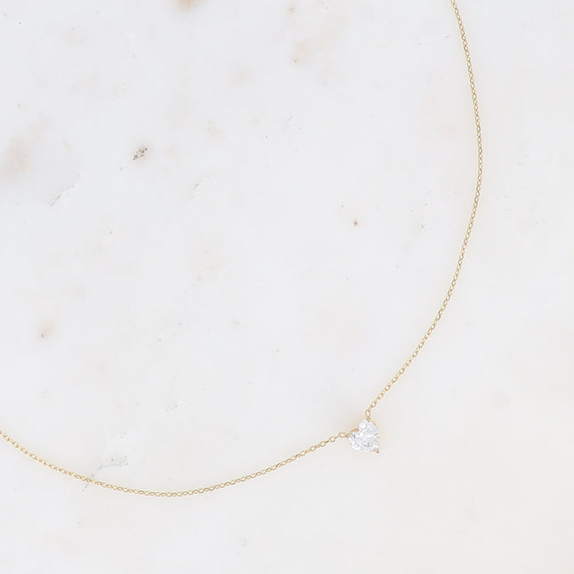 Collier - cristal en forme de coeur