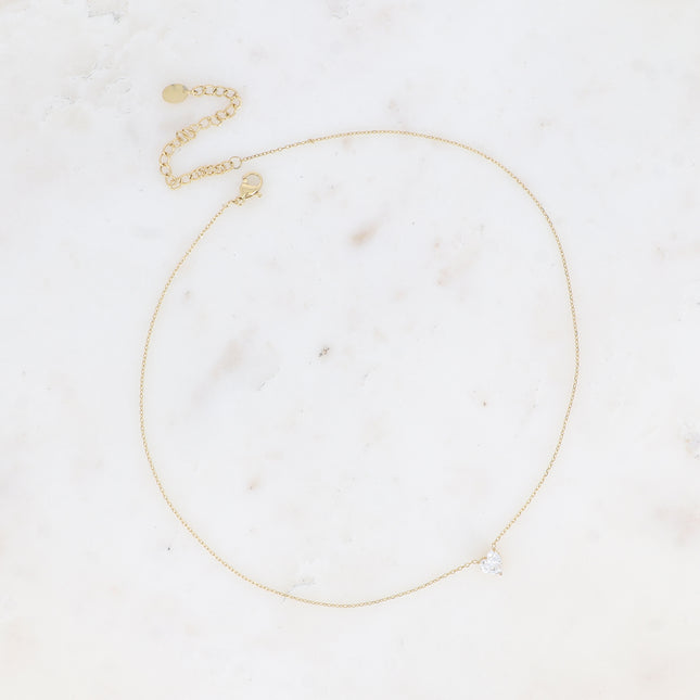 Collier - cristal en forme de coeur