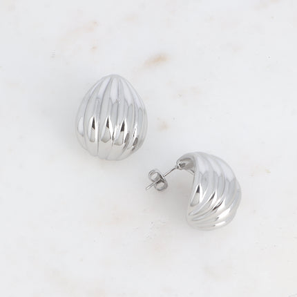 Sonia stud earrings - large drop shell piece