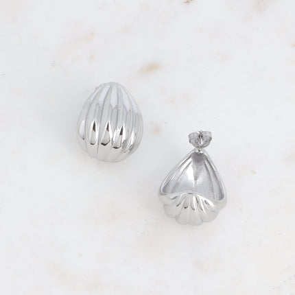 Sonia stud earrings - large drop shell piece