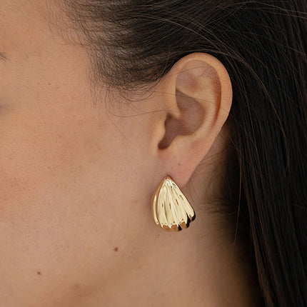 Sonia stud earrings - large drop shell piece