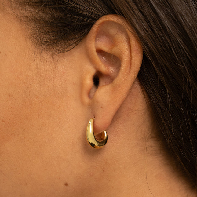 Hoop earrings - drop triangle 15x17mm