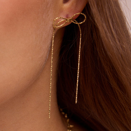 Drop earrings - bow tie, paloma mesh