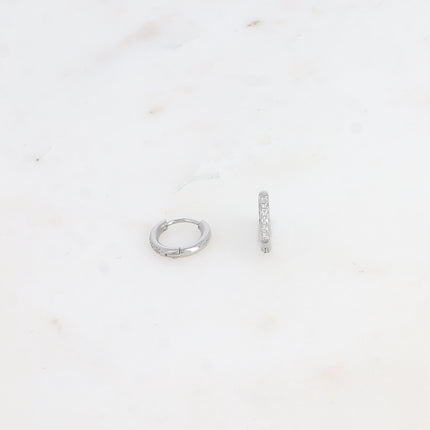 Mini créoles - 6 oxydes de zirconium 12mm