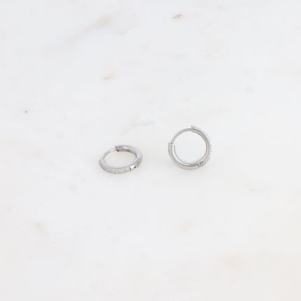 Mini créoles - 6 oxydes de zirconium 12mm