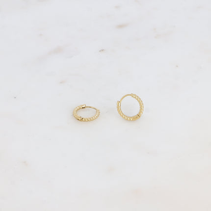 Mini créoles Soizic - anneau torsadé 13mm