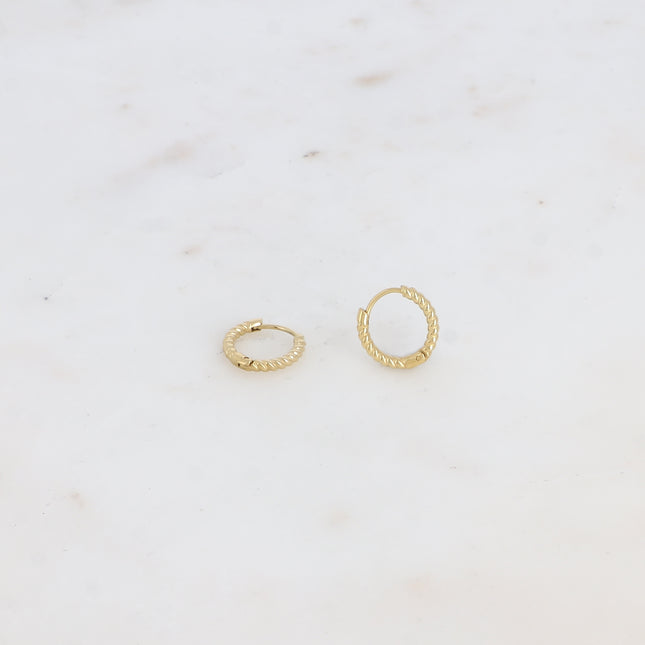 Mini créoles Soizic - anneau torsadé 13mm