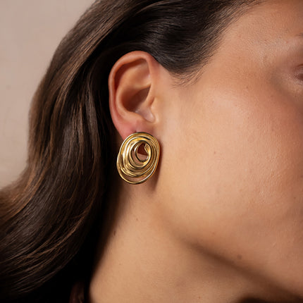 Boucles puces Constania - pièce style tourbillon ovale