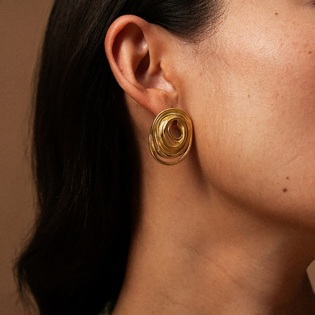 Boucles puces Constania - pièce style tourbillon ovale