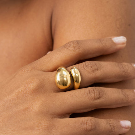 Bague ouverte - 2 formes bombées